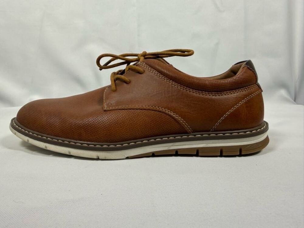 Shoe Dept Encore Men's Casual Oxford Cognac Brown Lace Up Size 6 M Comfort Sole